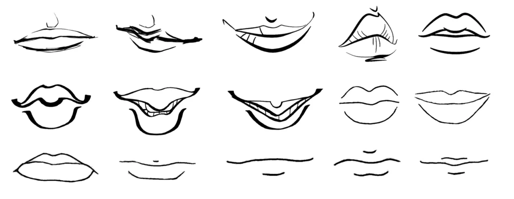 les expressions de la bouche pour Dessiner une bouche